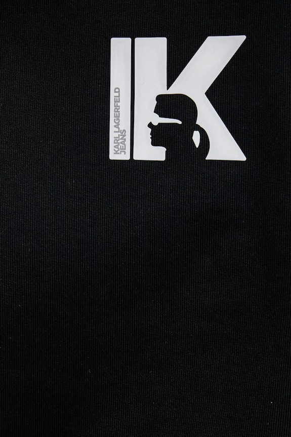 Karl Lagerfeld Jeans mikina s kapucňou dámska bavlnená B2W20037 čierna