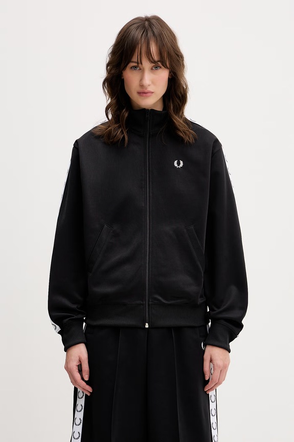 Fred Perry bluză imprimeu negru J1106
