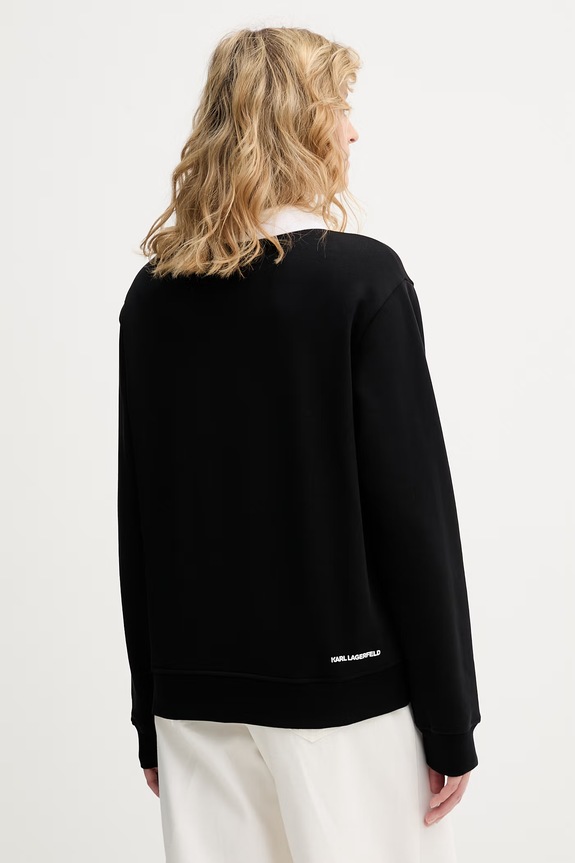 Odzież Karl Lagerfeld bluza damska bawełniana IKON B2W20022 czarny