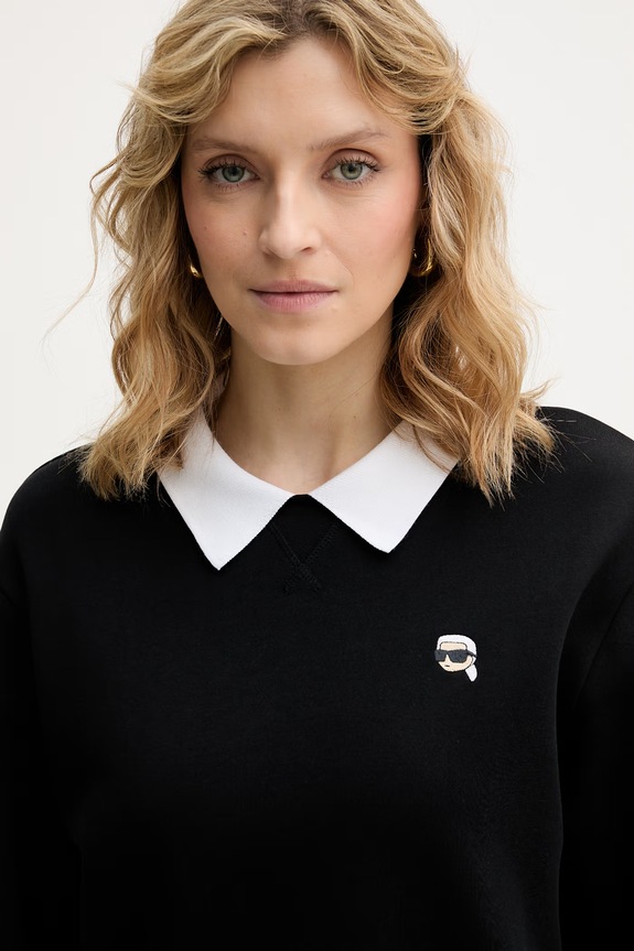 Karl Lagerfeld bluza damska bawełniana IKON B2W20022 czarny