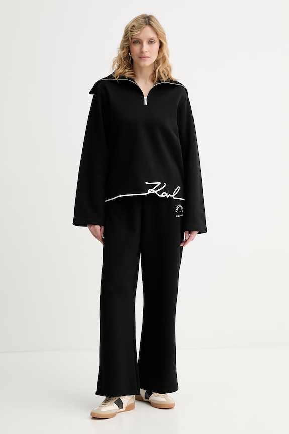 Dámska mikina s bavlnou Karl Lagerfeld B2W20005 čierna SS26