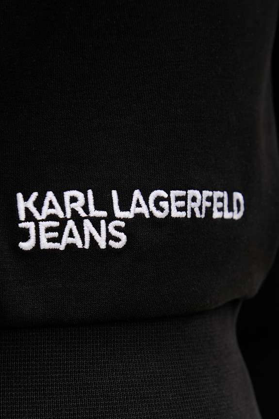 Karl Lagerfeld Jeans mikina s kapucňou dámska s bavlnou B2W20042 čierna