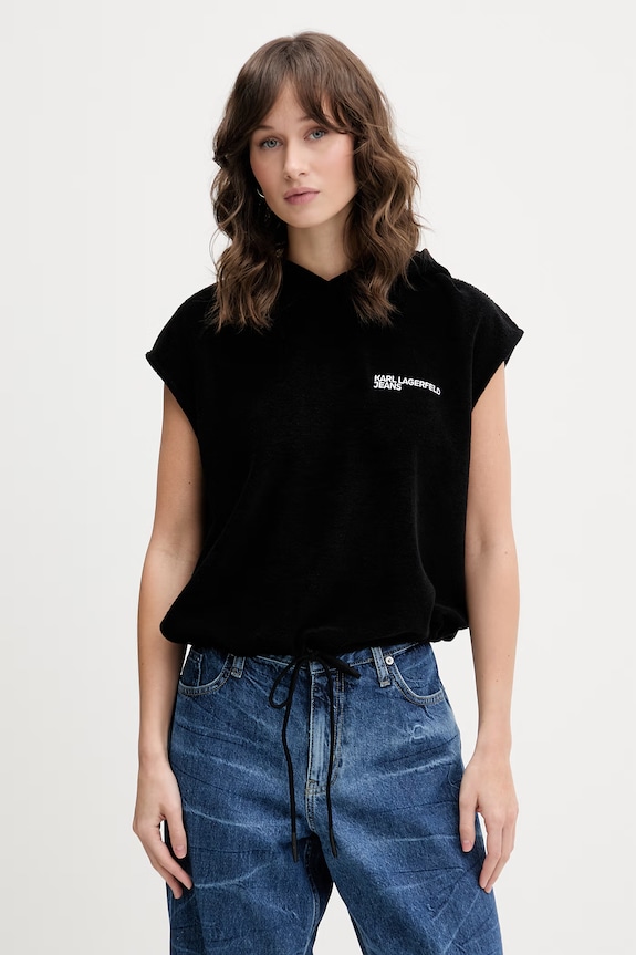 Karl Lagerfeld Jeans bluza oversize damska czarny B2W20034