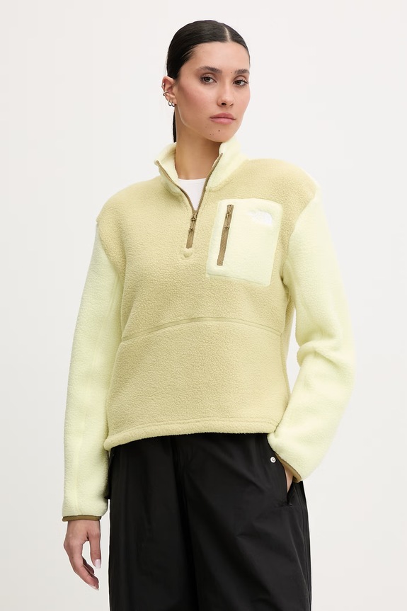 The North Face hanorac din polar pentru femei Yumiori galben NF0A8E89M4O1