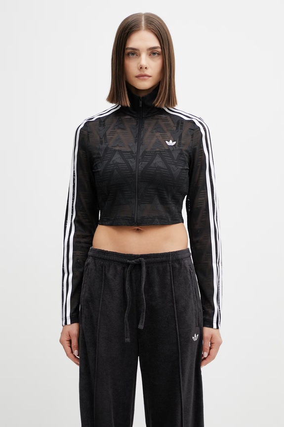 adidas Originals Firebird felpa con cerniera da donna nero KD0349