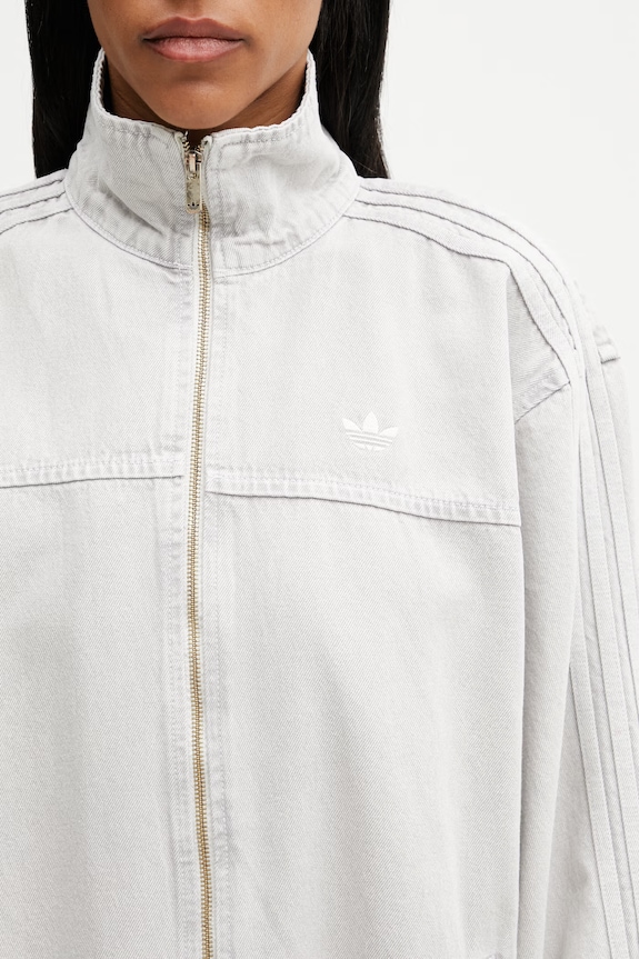 adidas Originals μπουφάν γυναικείο ντένιμ Firebird γκρί KD2903