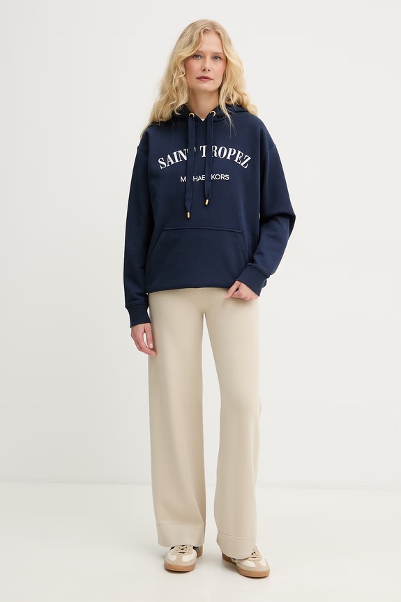 MICHAEL Michael Kors hanorac pentru femei, din bumbac MS6520W4MY bleumarin SS26