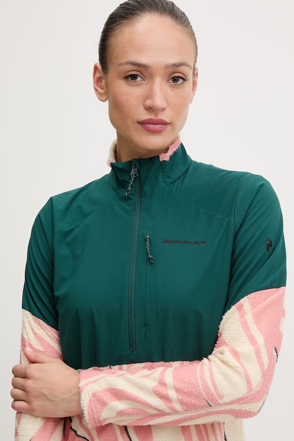 Peak Performance bluză sport pentru femei, din polar Freelight Alpha verde G81129
