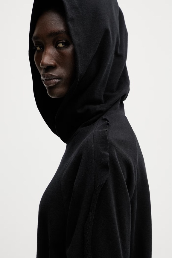 Undercover HOODIE bluza z kapturem bawełniana damska czarny UP1F1810