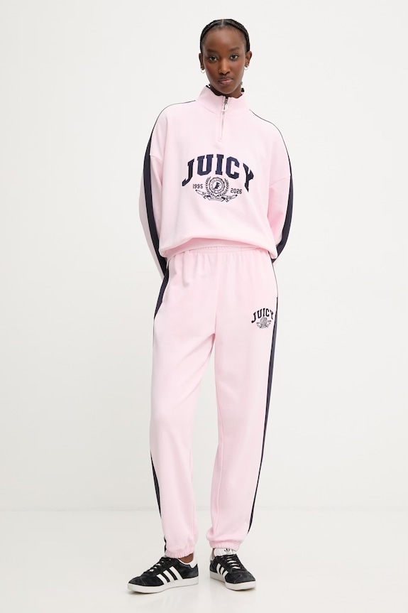 Juicy Couture bluza damska z bawełną CREST TRACK TOP JCSAS126401 różowy SS26