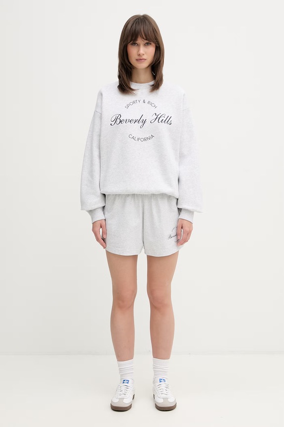 Sporty & Rich Beverly Script bluza bawełniana damska ST09876257GY03 szary