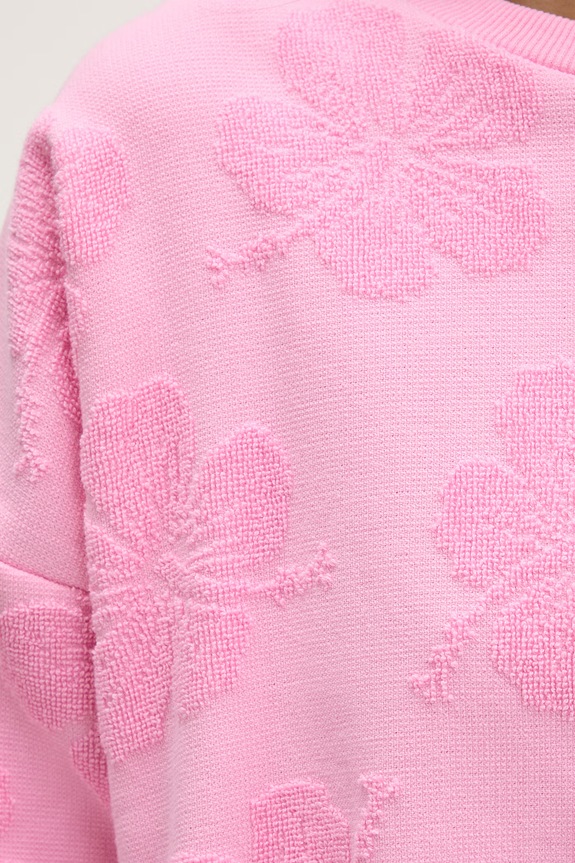 Rip Curl bluza oversize damska bawełniana PARADISE TERRY CREW 0BPWFL różowy