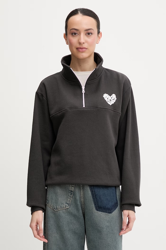 Rip Curl hanorac pentru femei, cu bumbac RC HEART negru 0BWWFL