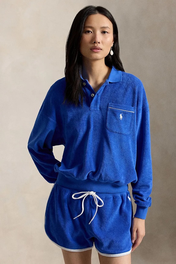 Polo Ralph Lauren bluza damska bawełniana niebieski 211A12737