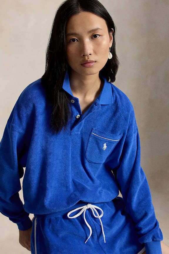 Polo Ralph Lauren bluza damska bawełniana niebieski 211A12737