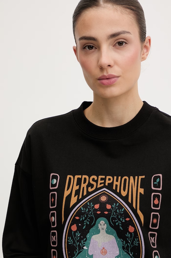 Hurley dukserica za žene od pamuka CREW PERSEPHONE CREEK crna WFTEU00025