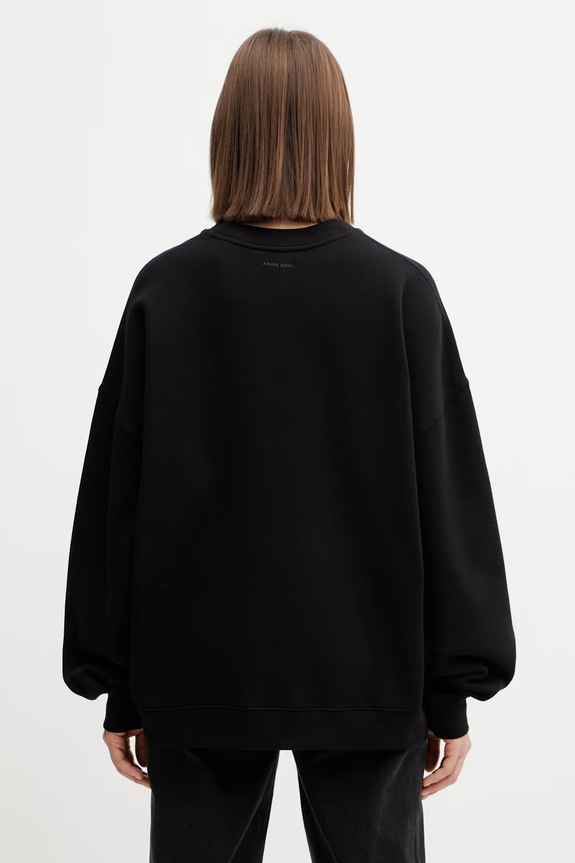Odzież Anine Bing Miles bluza oversize bawełniana damska A.08.10074 czarny