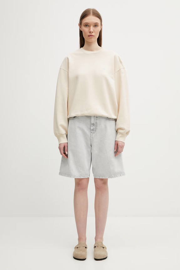 Carhartt WIP W' Casey Sweatshirt bluza oversize bawełniana damska I032643.3MWXX beżowy