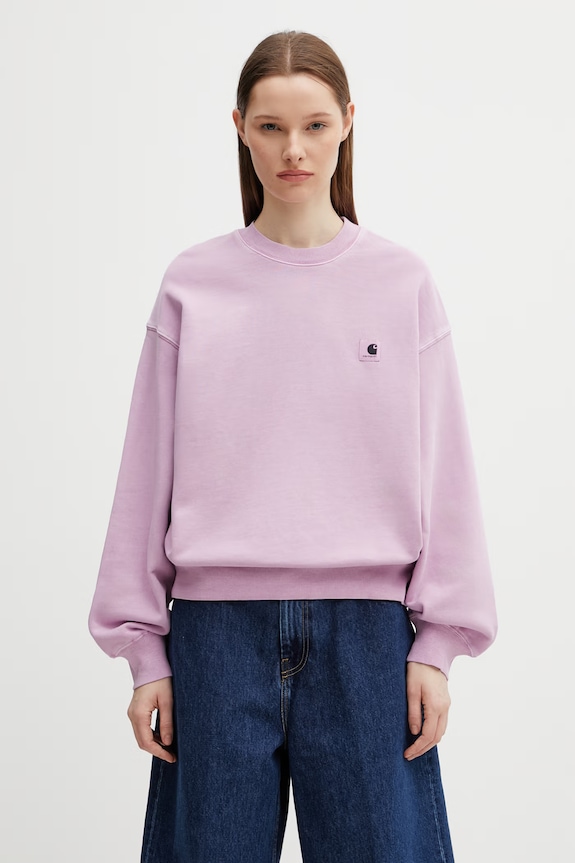 Carhartt WIP W' Nelson Sweatshirt bluza bawełniana damska fioletowy I029537.3IBGD