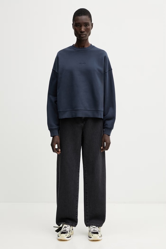 Carhartt WIP W' Benton Sweat bluza bawełniana damska I034511.3IWGD granatowy