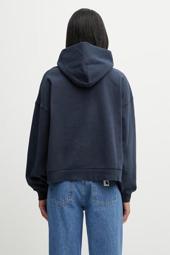 Odzież Carhartt WIP W' Hooded Benton Sweat bluza z kapturem damska bawełniana I034512.3IWGD granatowy