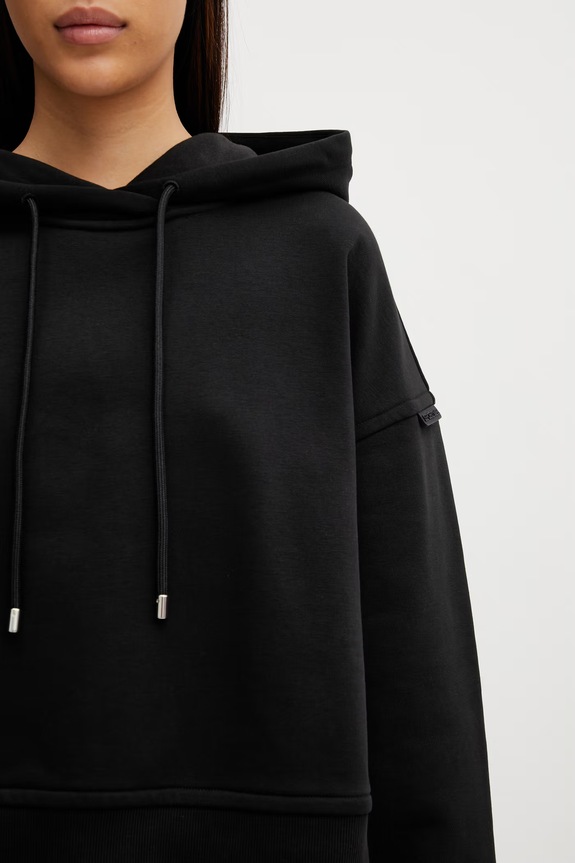 Sportmax Spdslogan кофта з капюшоном бавовняна жіноча чорний 2612921015600