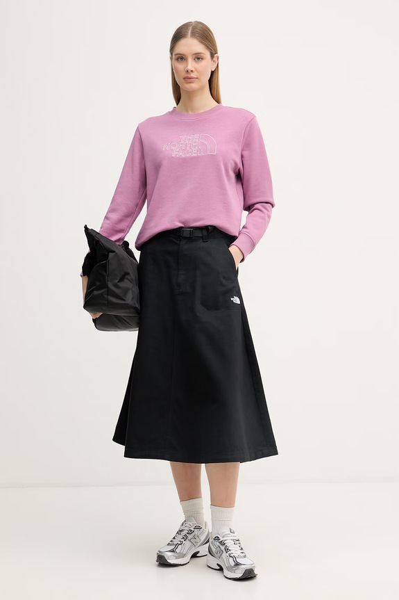 The North Face bluza damska z bawełną Drew Peak Light NF0A8C1EMOJ1 fioletowy SS26