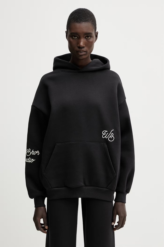 WRSTBHVR Gustaf felpa con cappuccio da donna nero U2026TT.3565