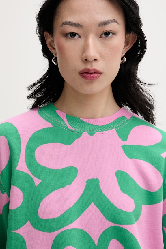 Marimekko bluza damska bawełniana różowy 095486