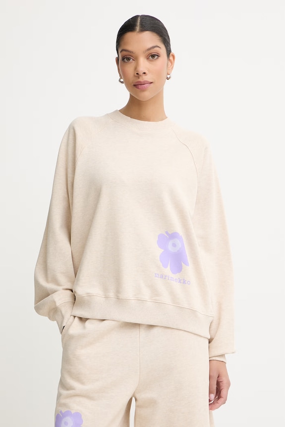 Marimekko mikina dámska bavlnená béžová 095469