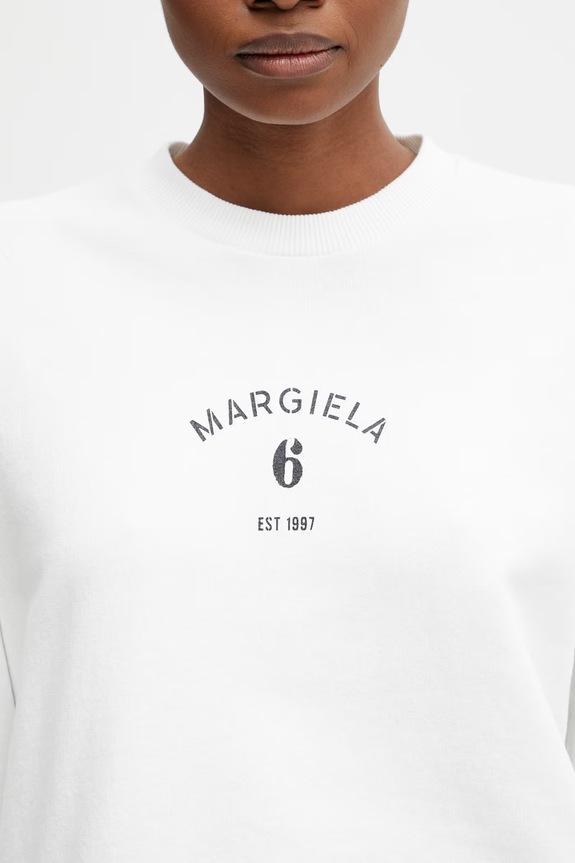 MM6 Maison Margiela суичър от памук дамски бял S62GU0145.M25014