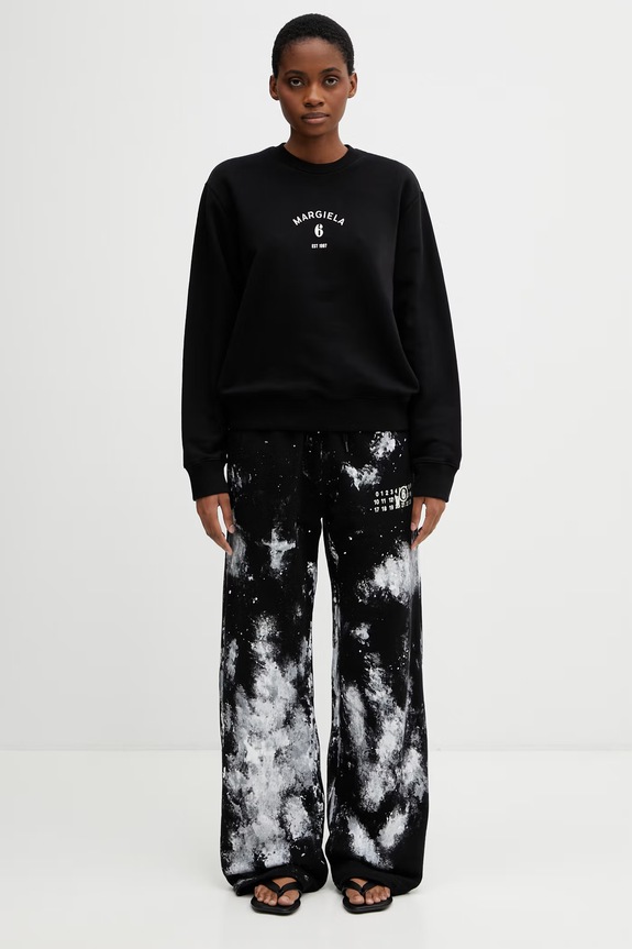 MM6 Maison Margiela суичър от памук дамски S62GU0145.M25014 черен