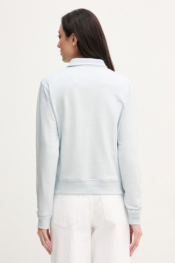 Oblečenie U.S. Polo Assn. mikina dámska s bavlnou DHM LB Quarter Zip WUP1673 tyrkysová