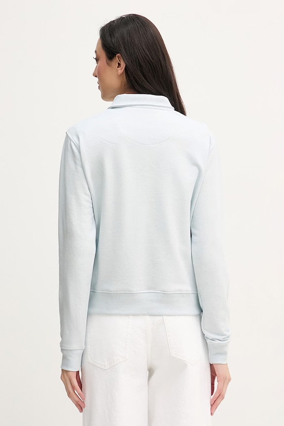 Oblečenie U.S. Polo Assn. mikina dámska s bavlnou DHM LB Quarter Zip WUP1673 tyrkysová
