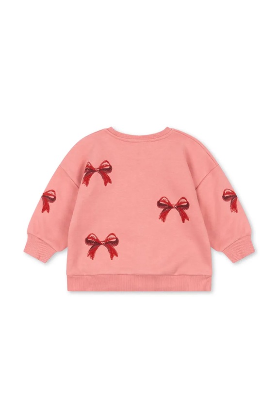 Detská mikina Konges Sløjd LOU BOW SWEAT SHIRT OCS KS104343.PreSpring ružová SS26