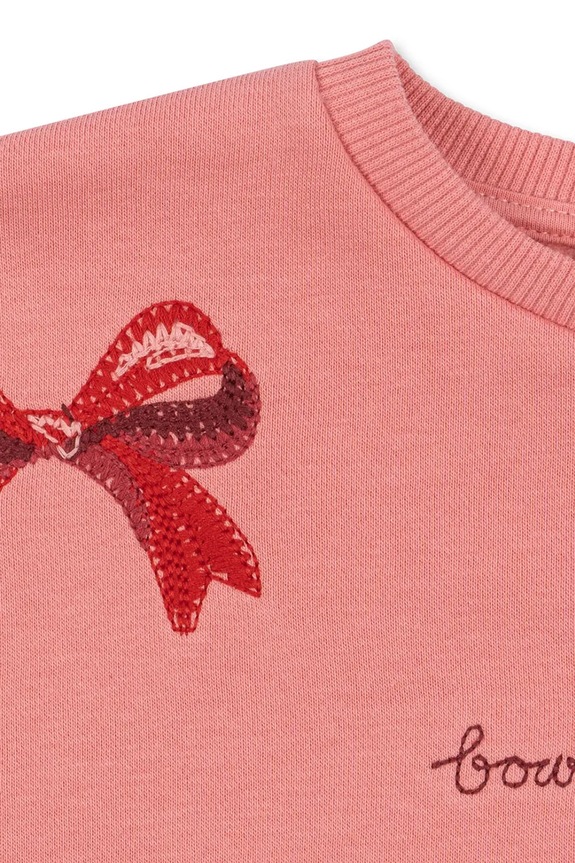 Dievča Detská mikina Konges Sløjd LOU BOW SWEAT SHIRT OCS KS104343.PreSpring ružová