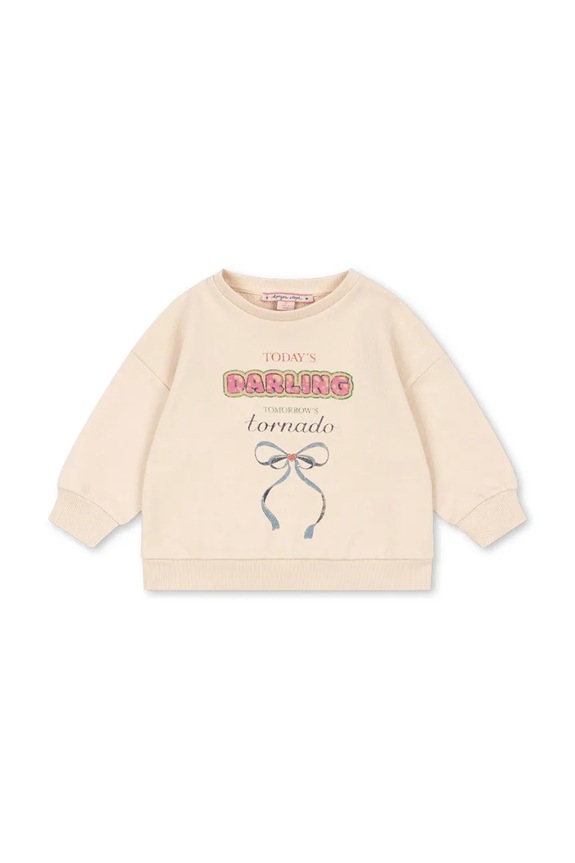 Detská bavlnená mikina Konges Sløjd LOUPY LOU SWEAT SHIRT OCS KS104350.G.PreSpring béžová SS26