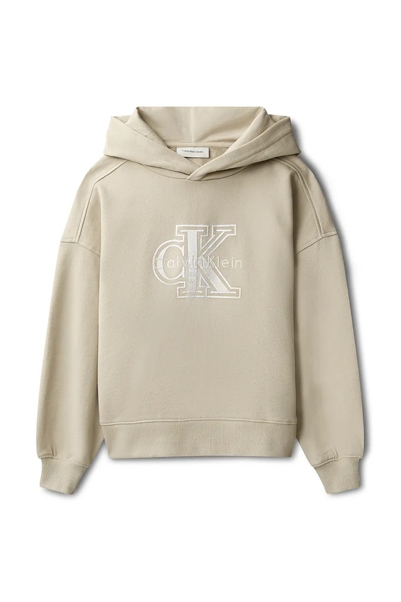 Dětská bavlněná mikina Calvin Klein Jeans IG0IG03068.128.176.PPY2 šedá SS26