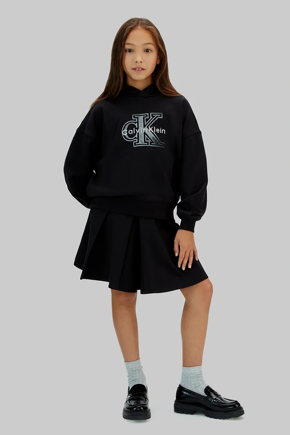 Παιδική βαμβακερή μπλούζα Calvin Klein Jeans μαύρο IG0IG03068.128.176.PPY2