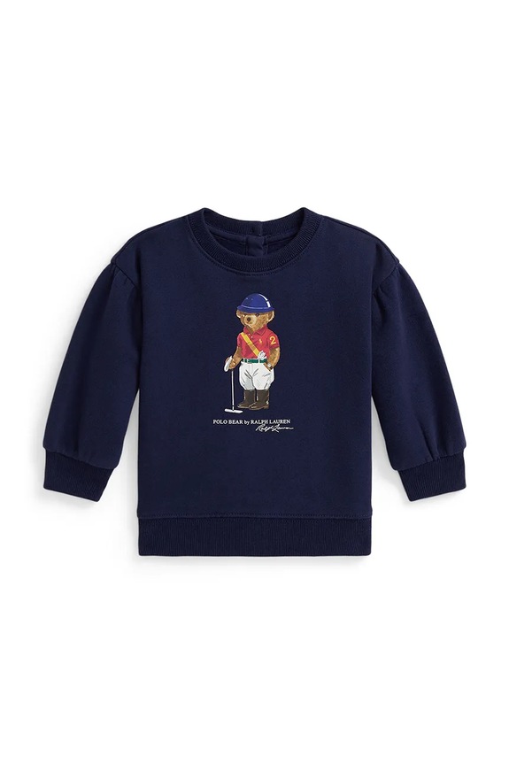 Mikina pre bábätká Polo Ralph Lauren bez kapucne tmavomodrá 310A96198001