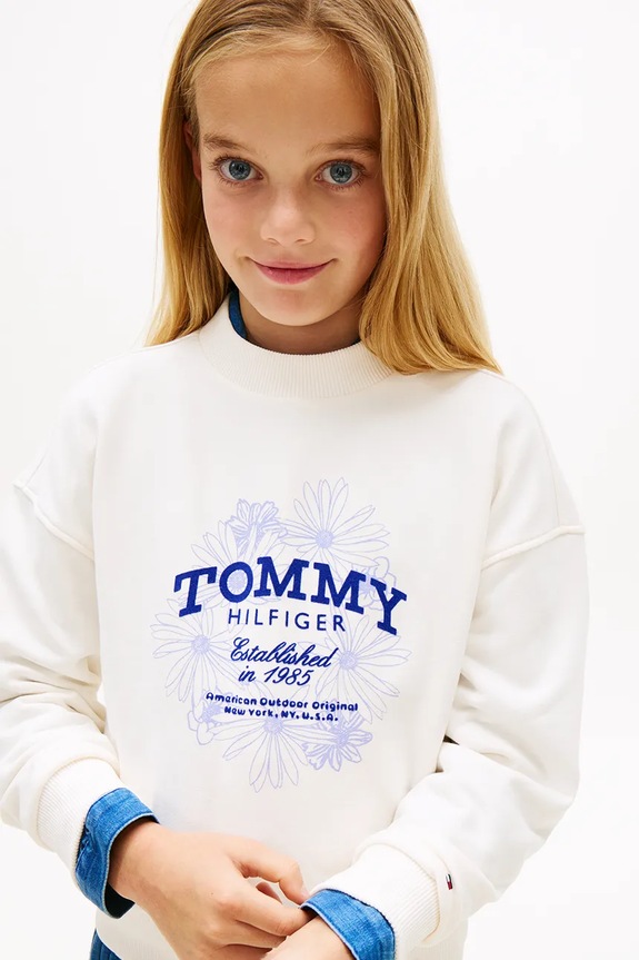 Dječja dukserica Tommy Hilfiger KG0KG08992.122.PPY2 bijela