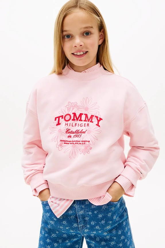 Tommy Hilfiger gyerek felső elasztánnal rózsaszín KG0KG08992.122.PPY2