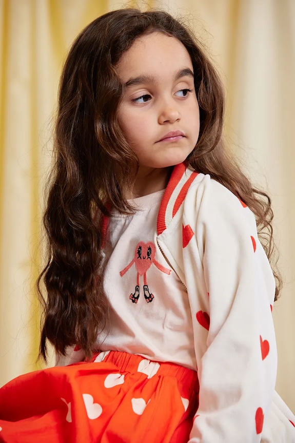 Mini Rodini felpa per bambini Hearts 26120121 bianco