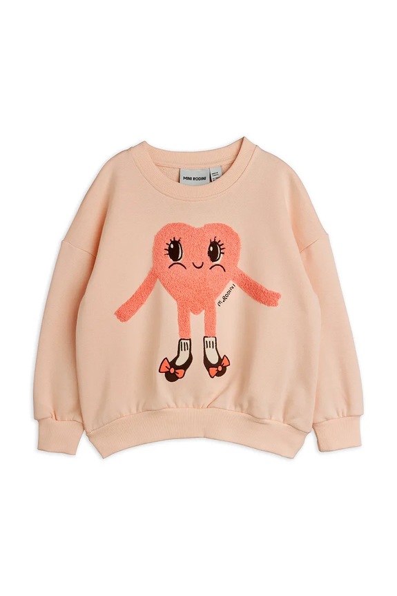 Παιδική βαμβακερή μπλούζα Mini Rodini Heart 26120123 πορτοκαλί SS26