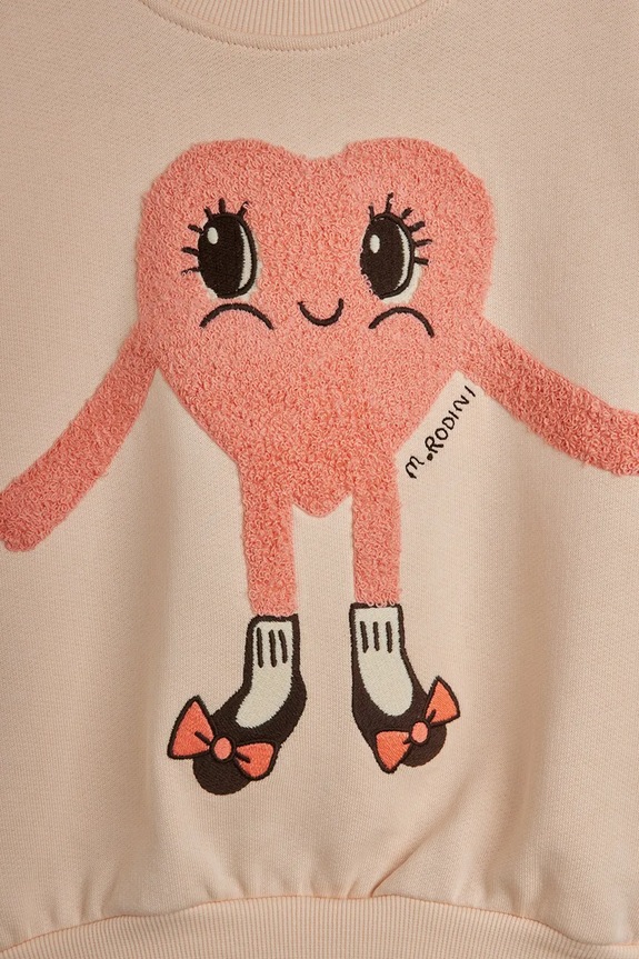 Παιδική βαμβακερή μπλούζα Mini Rodini Heart πορτοκαλί 26120123