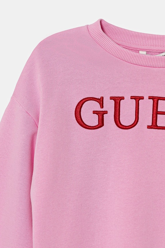Κοριτσίστικα Παιδική βαμβακερή μπλούζα Guess J6RQ01.KAD74.PPY2 ροζ