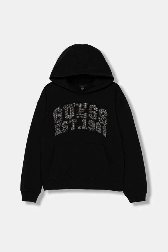 Guess hanorac de bumbac pentru copii imprimeu negru J6RQ02.KA6R4.PPY2