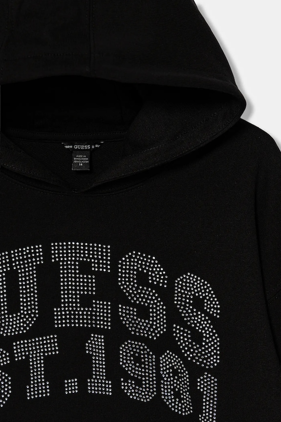 Fete Guess hanorac de bumbac pentru copii J6RQ02.KA6R4.PPY2 negru