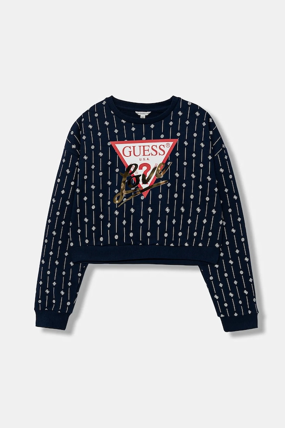 Guess bluza bawełniana dziecięca nadruk granatowy J6RQ04.KA6R4.PPY2