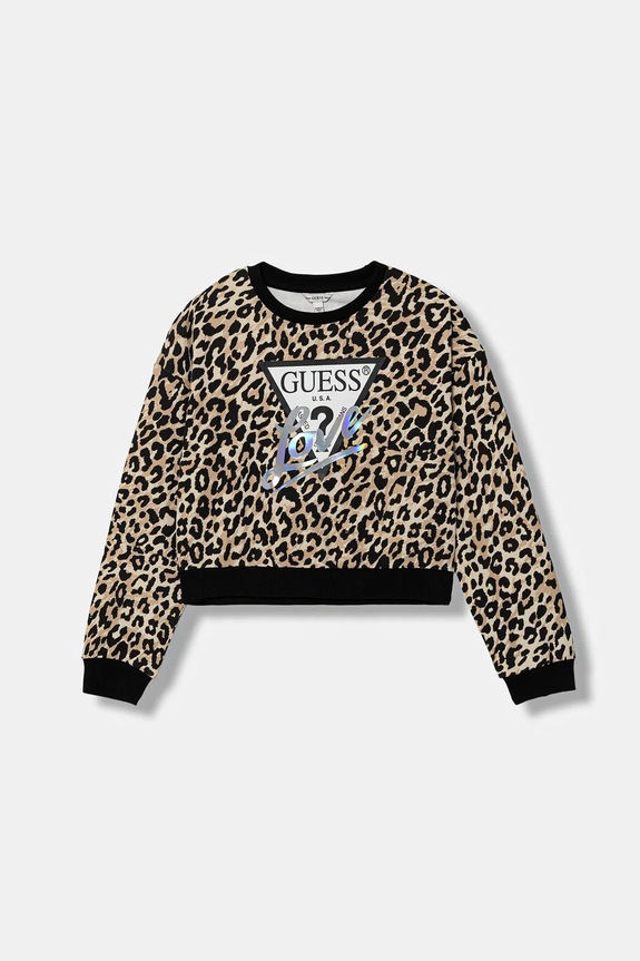 Guess bluza bawełniana dziecięca nadruk beżowy J6RQ04.KA6R4.PPY2